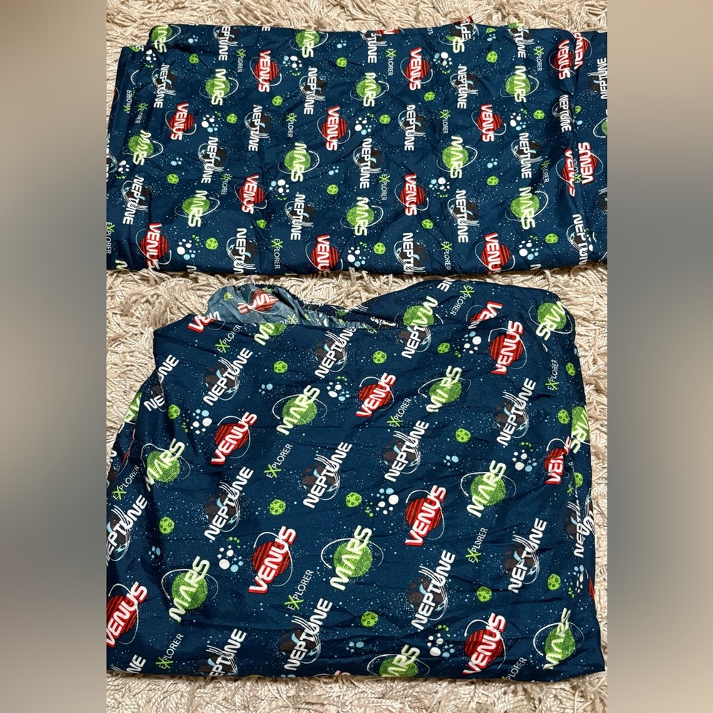 Twin Size Space Planets Sheet & Fitted Mattress Cover Set